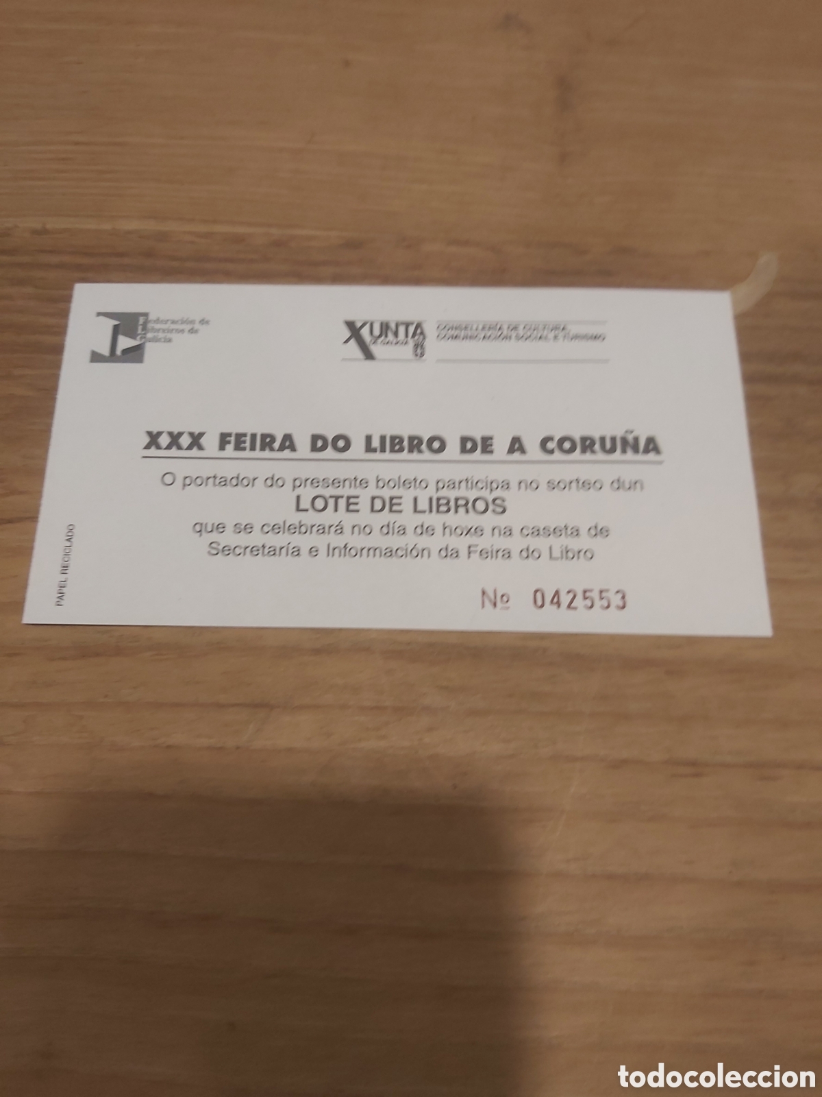 Paper Collecting Others: La Coru&ntilde;a Feria libro vale lote libros Feria XXX