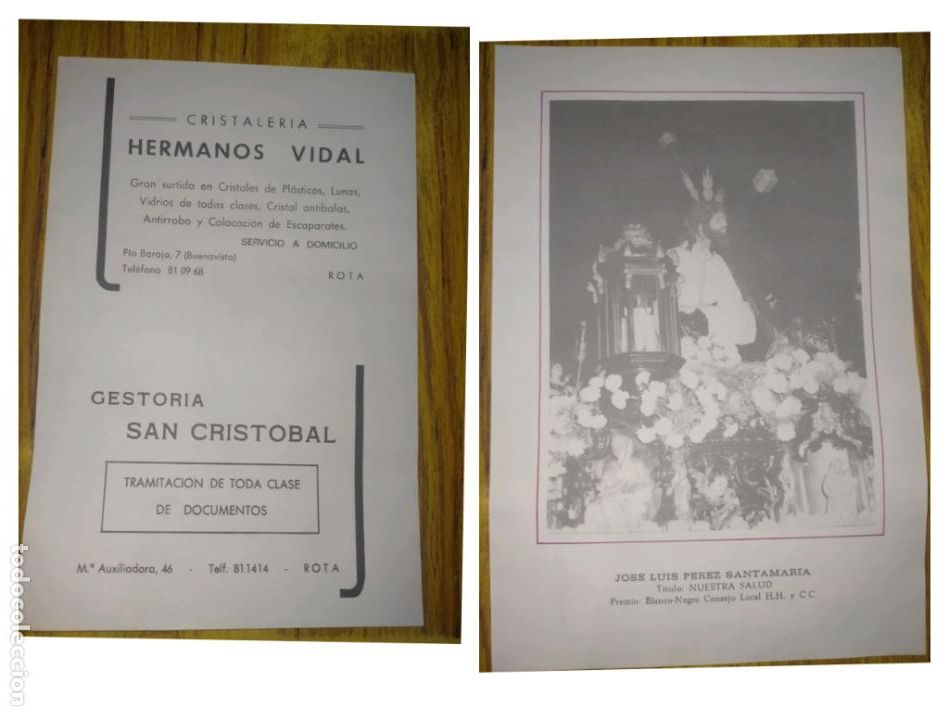 Otros Art&iacute;culos de Coleccionismo en Papel: HOJA INFORMACION GRAFICA A&Ntilde;OS 80s villa de rota cadiz semana santa leer descripcion