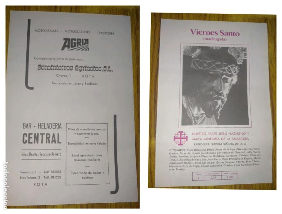 Otros Art&iacute;culos de Coleccionismo en Papel: HOJA INFORMACION GRAFICA A&Ntilde;OS 80s villa de rota cadiz semana santa leer descripcion