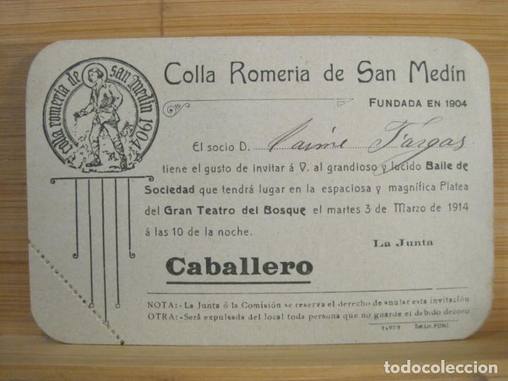 Sammelleidenschaft Andere Papierartikel: BARCELONA-COLLA ROMERIA DE SAN MEDIN-BAILE SOCIEDAD-A&Ntilde;O 1914-TEATRO DEL BOSQUE-VER FOTOS-(99.997)