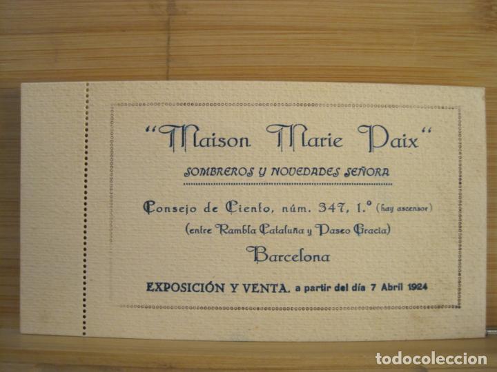 Otros Art&iacute;culos de Coleccionismo en Papel: BARCELONA-MAISON MARIE PAIX-SOMBREROS Y NOVEDADES SE&Ntilde;ORA-A&Ntilde;O 1924-VER FOTOS-(99.998)