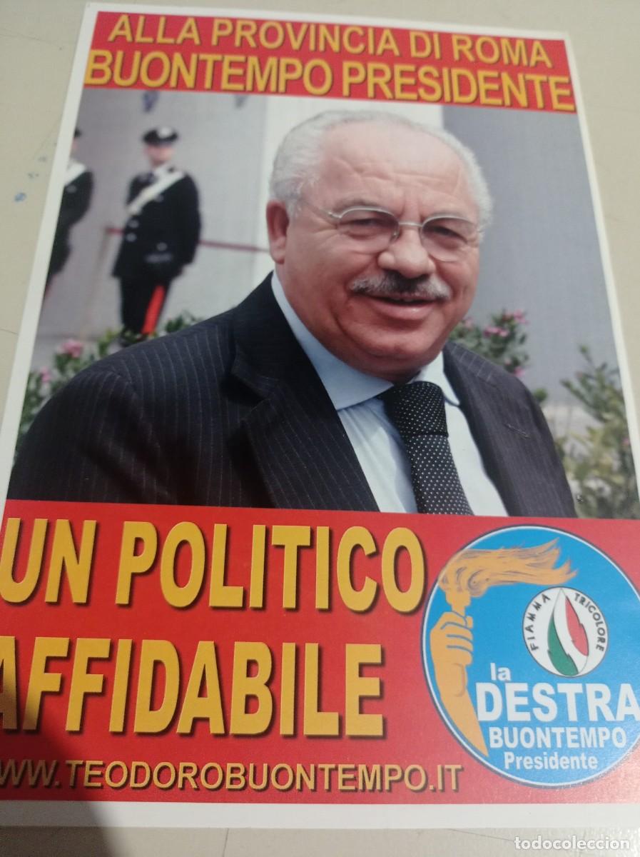 Otros art&iacute;culos de coleccionismo en papel: FLYER ELECCIONES ITALIANAS BUONTEMPO PRESIDENTE FIAMMA TRICOLORE REF. UR MES 10