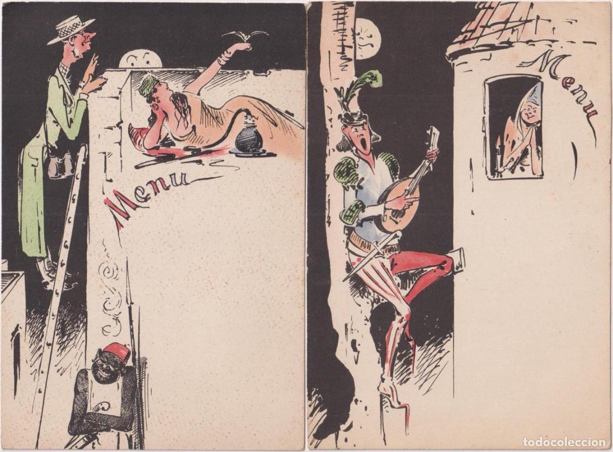 Otros Art&iacute;culos de Coleccionismo en Papel: Lote de 2 Men&uacute;s sin escribir. A&ntilde;os 50