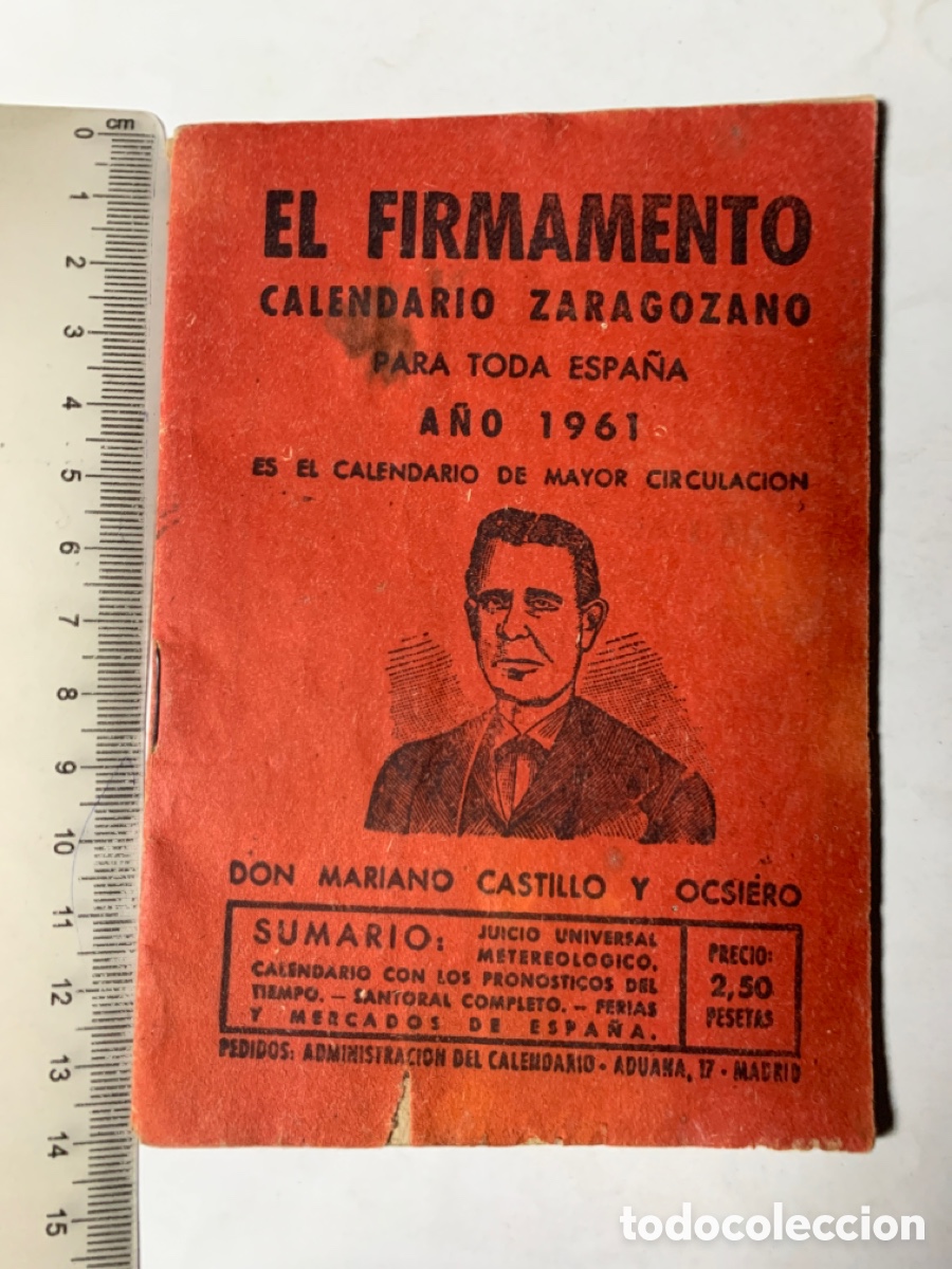 Otros Art&iacute;culos de Coleccionismo en Papel: EL FIRMAMENTO. CALENDARIO ZARAGOZANO PARA TODA ESPA&Ntilde;A. A&Ntilde;O 1961.