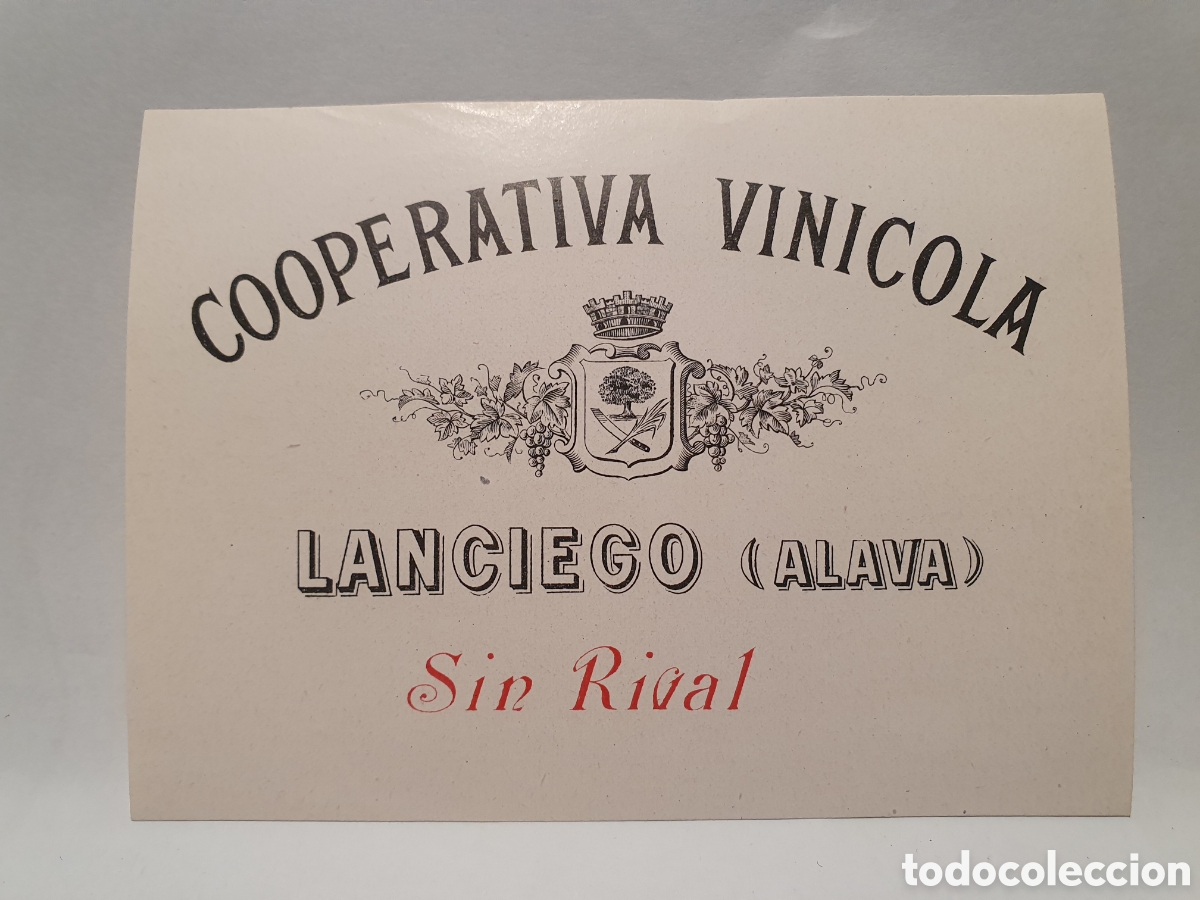 Otros art&iacute;culos de coleccionismo en papel: COOPERATIVA VINOCOLA. LANCIEGO. ALAVA. AMTIGUA ETIQUETA DE VINO. A&Ntilde;OS 50.