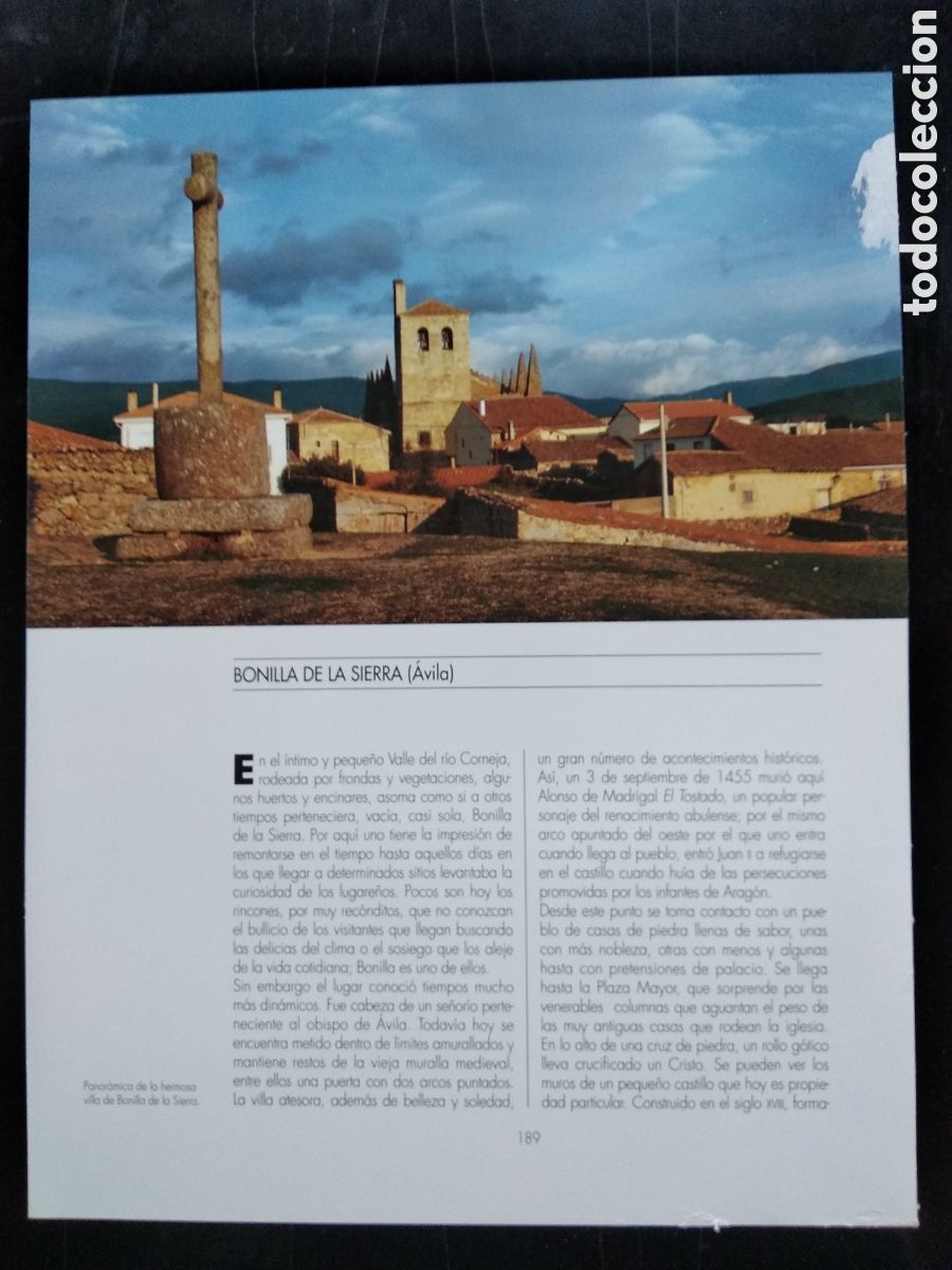 Otros Art&iacute;culos de Coleccionismo en Papel: Bonilla de la Sierra , Avila , precioso recorte de Libro de dos paginas