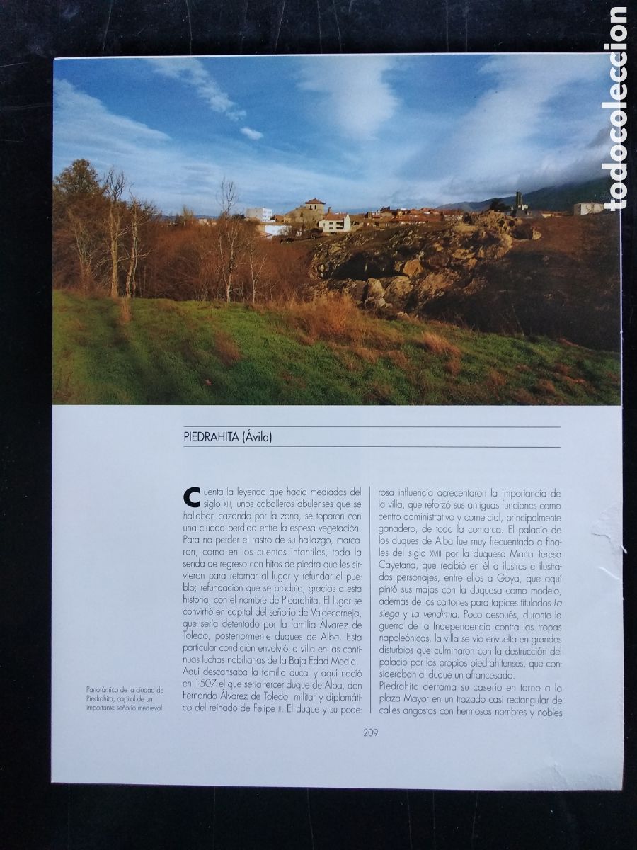 Otros Art&iacute;culos de Coleccionismo en Papel: Piedrahita , Avila , precioso recorte de Libro de tres paginas