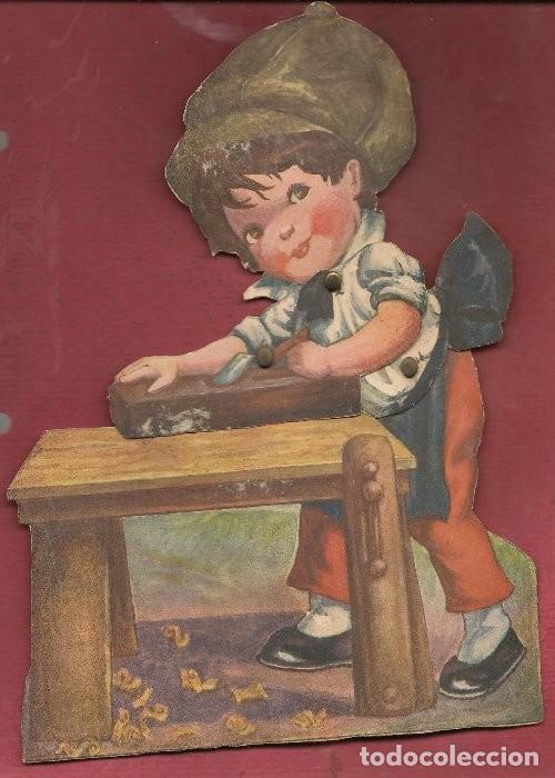 Otros art&iacute;culos de coleccionismo en papel: FIGURA NI&Ntilde;O TROQUELADA MOVIL carton blando 21x 19 cm