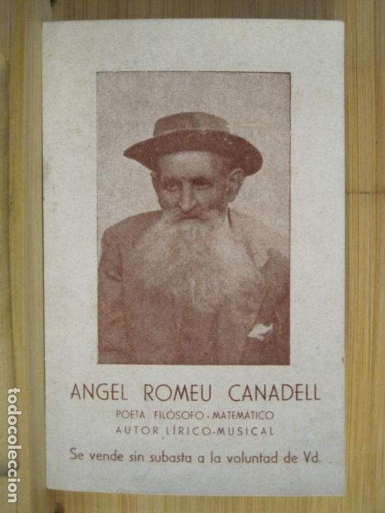 Otros art&iacute;culos de coleccionismo en papel: ANGEL ROMEU CANADELL-POETA FILOSOFO MATEMATICO-SE VENDE SIN SUBASTA-VER FOTOS-(100.055)