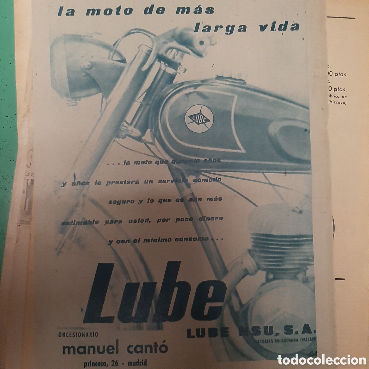 Paper Collecting Others: Publicidad moto lube nsu