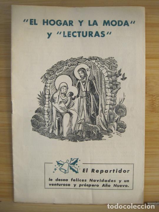 Otros art&iacute;culos de coleccionismo en papel: EL HOGAR Y LA MODA Y LECTURAS-EL REPARTIDOR-FELICITACION NAVIDAD-A&Ntilde;O 1956-VER FOTOS-(K-8619)