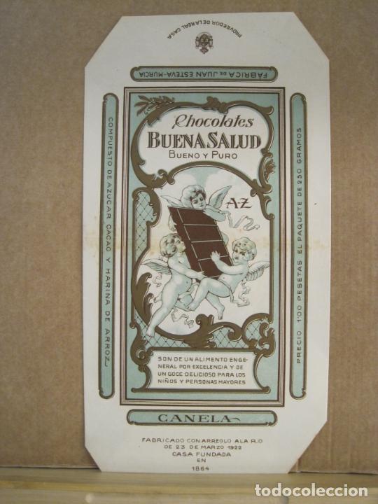 Sammelleidenschaft Andere Papierartikel: CHOCOLATES BUENASALUD-ENVOLTORIO ANTIGUO-VER FOTOS-(K-8659)