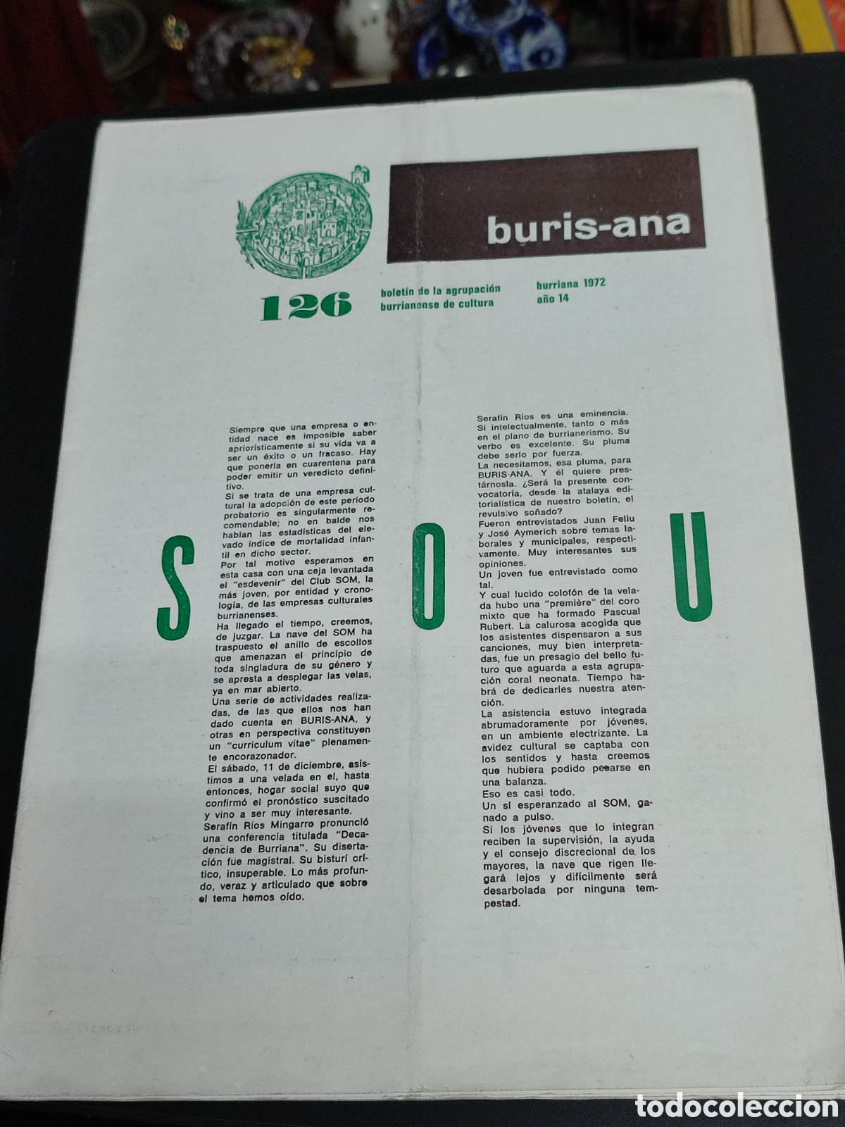 Collectionnisme Papier divers: Revista Borriana Buris ana n&uacute;mero 126 a&ntilde;o 1972