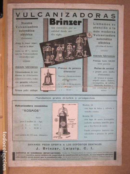 Sammelleidenschaft Andere Papierartikel: VULCANIZADORAS BRINZER-PUBLICIDAD ANTIGUA-VER FOTOS-(K-8703)