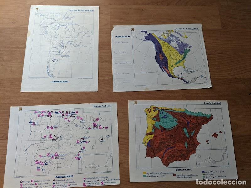 Paper Collecting Others: LOTE 4 ANTIGUOS MAPAS ESCOLARES MANUSCRITOS