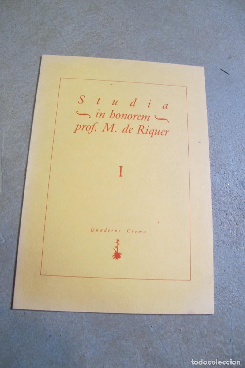 Sammelleidenschaft Andere Papierartikel: STUDIA IN HONOREM PROF. M. DE RIQUER I QUADERNS CREMA