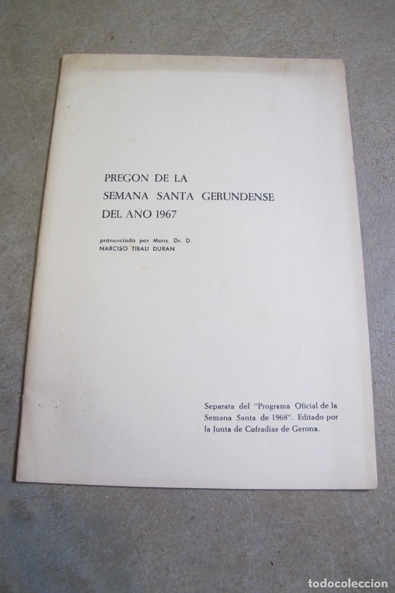 Altri oggetti di carta: PREGON DE LA SEMANA SANTA GERUNDENSE DEL A&Ntilde;O 1967. NARCISO TIBAU DURAN. GIRONA