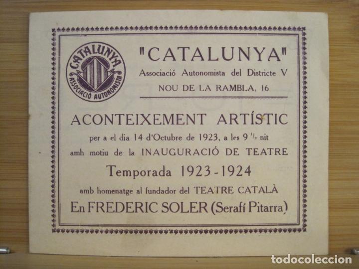 Otros Art&iacute;culos de Coleccionismo en Papel: CATALUNYA-ASSOCIACIO AUTONOMISTA-ANY 1923-PROGRAMA ANTIC-VER FOTOS-(K-8765)