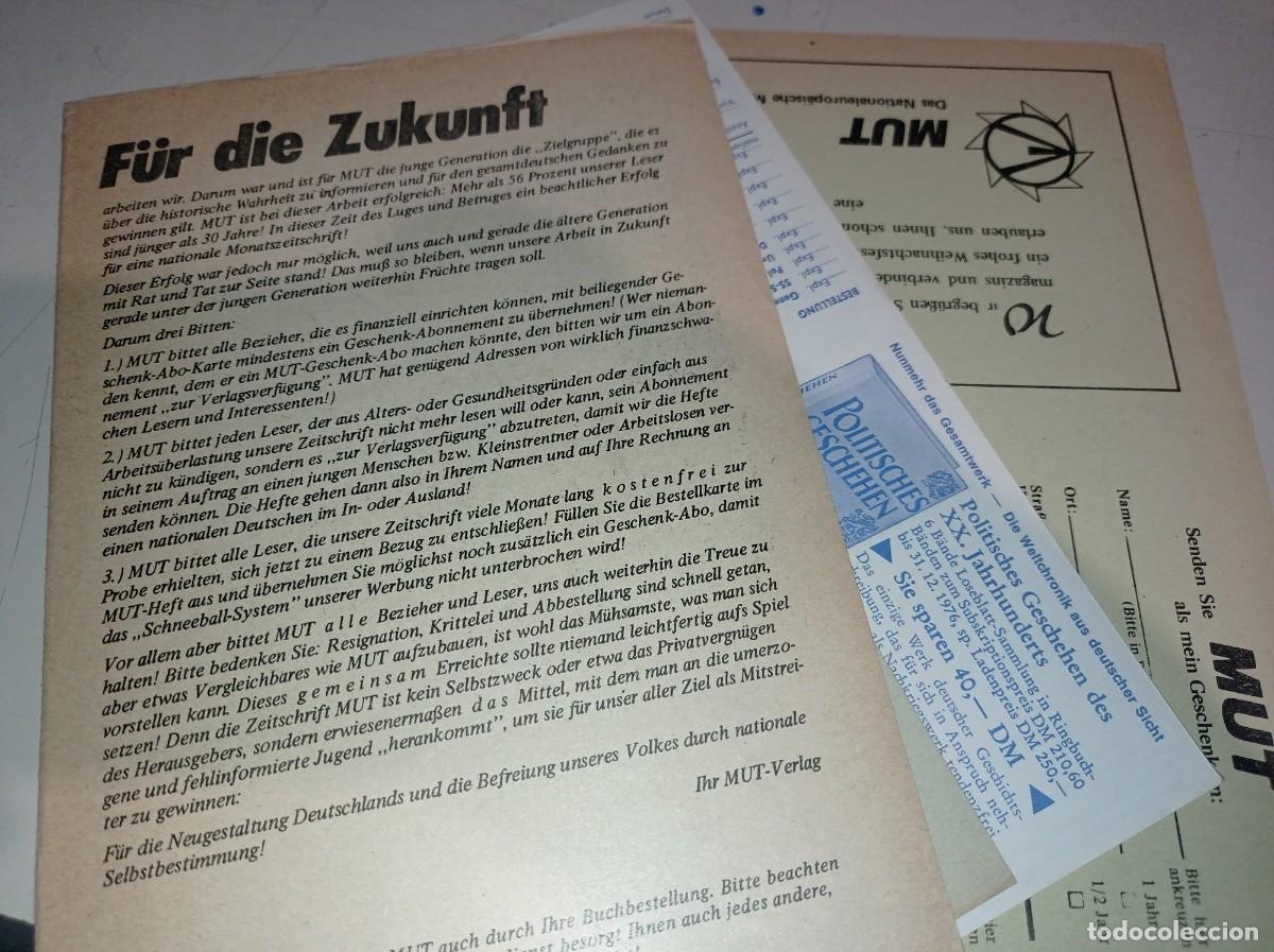 Otros Art&iacute;culos de Coleccionismo en Papel: DIPTICO, HOJA DE PEDIDO, CAT&Aacute;LOGO, REVISTA AEMANA MUT. A&Ntilde;O 1977 REF. UR EST