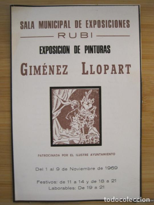 Paper Collecting Others: EXPOSICION DE PINTURAS GIMENEZ LLOPART-PROGRAMA CATALOGO A&Ntilde;O 1969-RUBI-VER FOTOS-(K-8804)