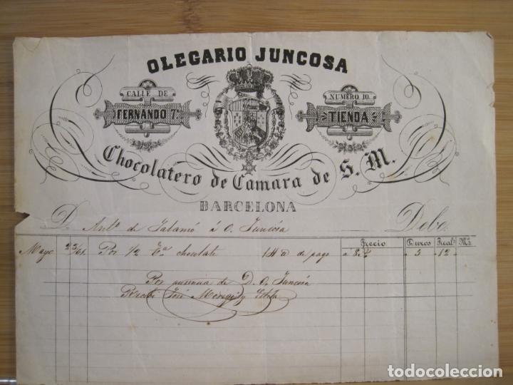 Paper Collecting Others: BARCELONA-OLEGARIO JUNCOSA-CHOCOLATERO DE CAMARA DE S.M.-CHOCOLATE-VER FOTOS-(K-8819)