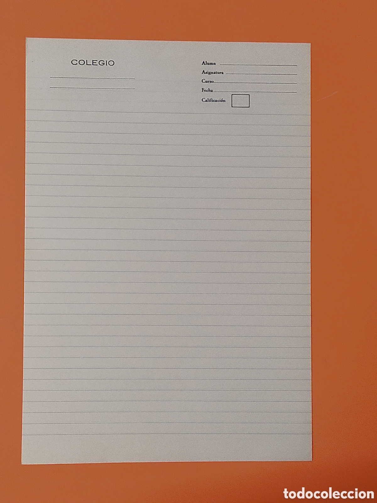 Otros Art&iacute;culos de Coleccionismo en Papel: 2 Antiguas hojas examen en blanco a&ntilde;os 80