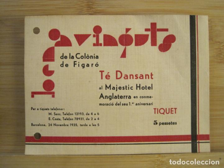 Paper Collecting Others: BARCELONA-BEN AVINGUTS DE LA COLONIA DE FIGARO-TIQUET ANY 1935-MAJESTIC HOTEL-VER FOTOS-(100.453)
