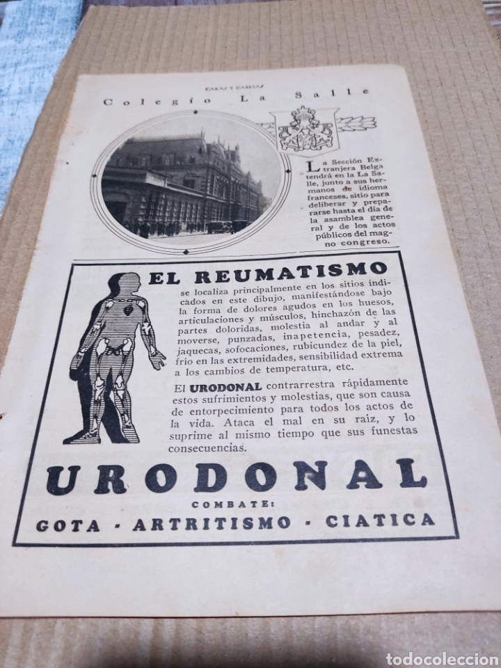 Otros art&iacute;culos de coleccionismo en papel: Recorte religioso colegio la Salle y la Inmaculada Concepci&oacute;n argentina 1934