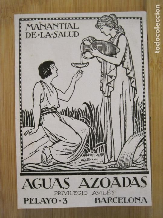 Otros Art&iacute;culos de Coleccionismo en Papel: AGUAS AZOADAS-MANANTIAL DE LA SALUD-BARCELONA-PUBLICIDAD ANTIGUA-VER FOTOS-(100.644)