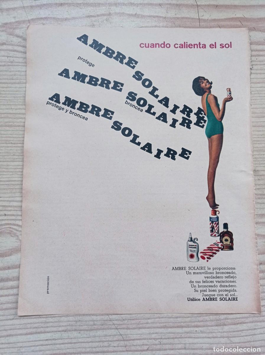 Outros artigos de papel: Hoja Publicidad Ambre Solaire - A&ntilde;os 60