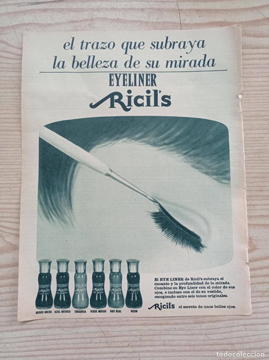 Outros artigos de papel: Hoja Publicidad Eyeliner Ricils - A&ntilde;os 60