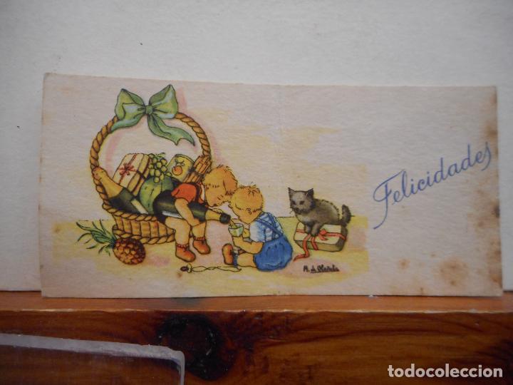 Otros Art&iacute;culos de Coleccionismo en Papel: TARJETA DE FELICITACIONES. NI&Ntilde;OS. CIRCULADA. MEDIDAS 12*6 CM.