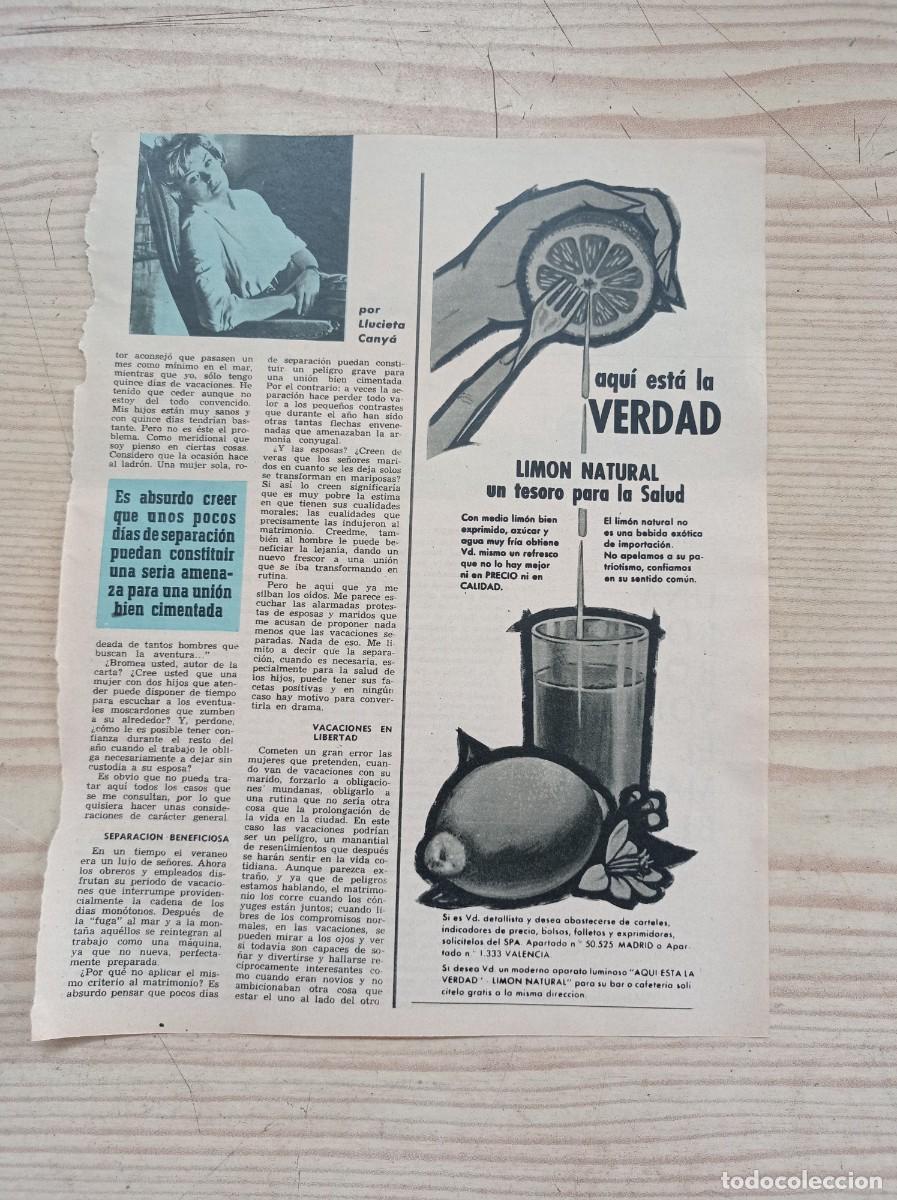 Outros artigos de papel: Hoja Publicidad Limon Natural - A&ntilde;os 60