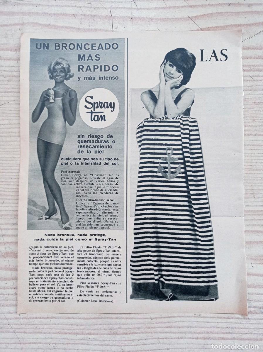 Outros artigos de papel: Hoja Publicidad Spray-Tan - A&ntilde;os 60