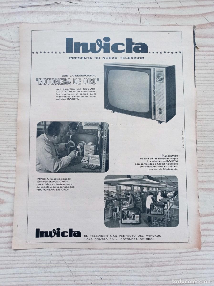 Outros artigos de papel: Hoja Publicidad Televisor Invicta - A&ntilde;os 60