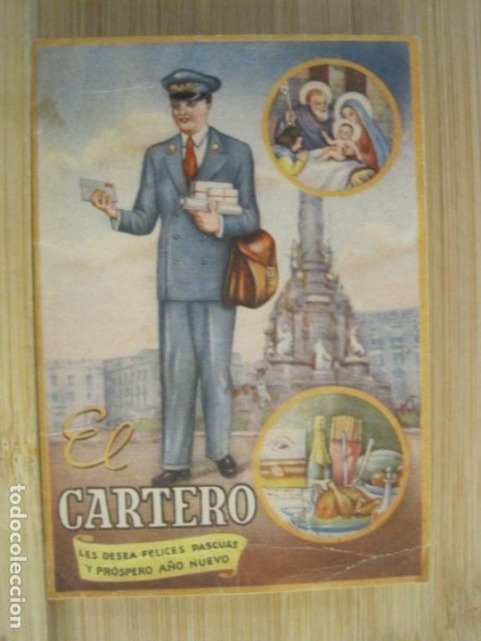 Outros artigos de papel: EL CARTERO-FELICITACION ANTIGUA DE NAVIDAD-VER FOTOS-(100.899)