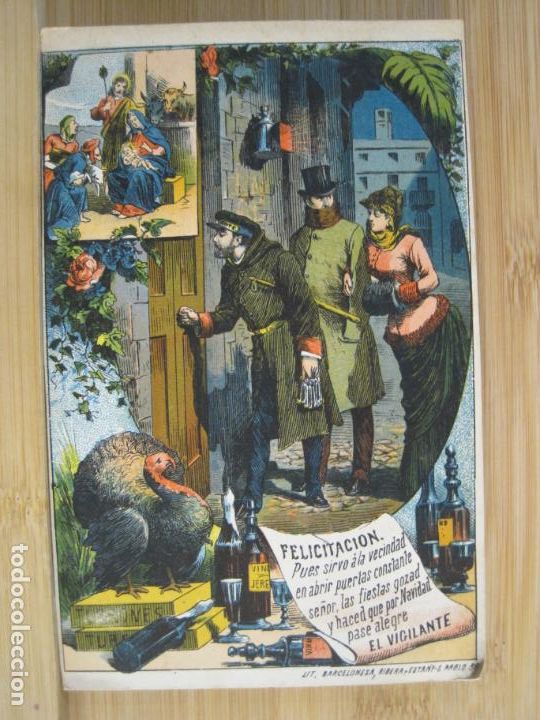 Outros artigos de papel: EL VIGILANTE-FELICITACION ANTIGUA DE NAVIDAD-VER FOTOS-(100.901)