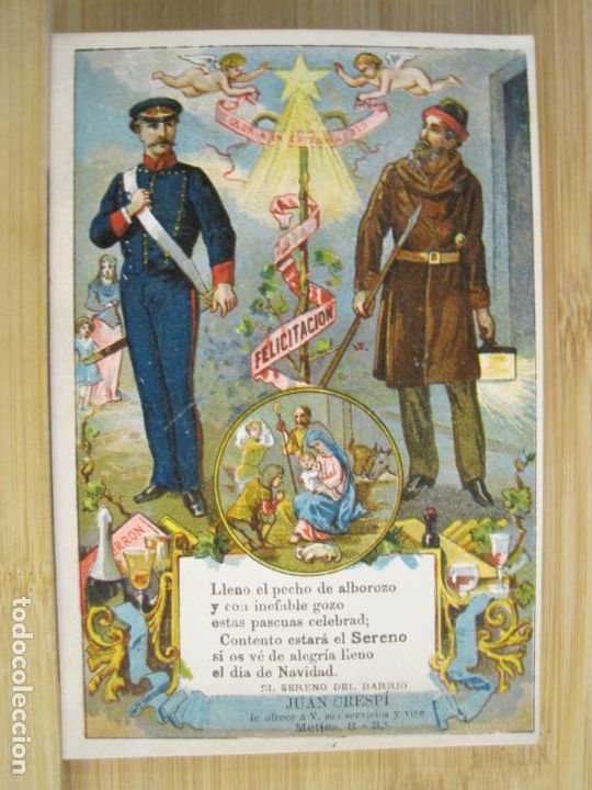 Outros artigos de papel: EL SERENO DEL BARRIO JUAN CRESPI-FELICITACION ANTIGUA DE NAVIDAD-VER FOTOS-(100.904)