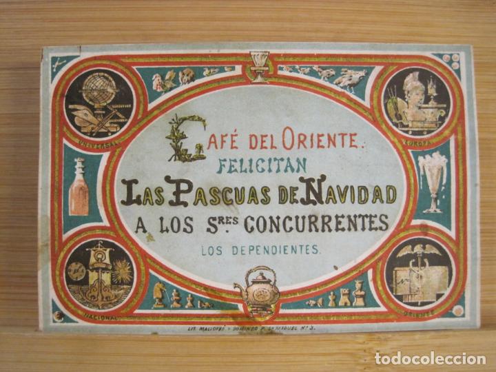 Sammelleidenschaft Andere Papierartikel: LOS DEPENDIENTES DEL CAFE DEL ORIENTE-FELICITACION ANTIGUA DE NAVIDAD-VER FOTOS-(100.906)