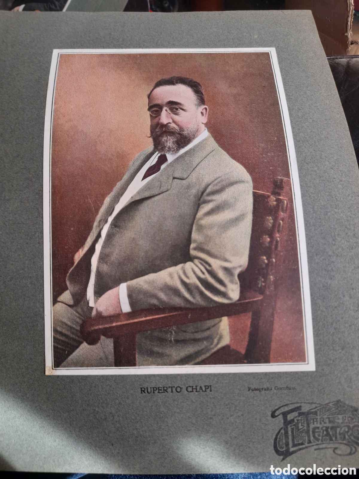 Otros Art&iacute;culos de Coleccionismo en Papel: Antigua cromo fotograf&iacute;a doble, Ruperto Chapi, El Arte en el Teatro
