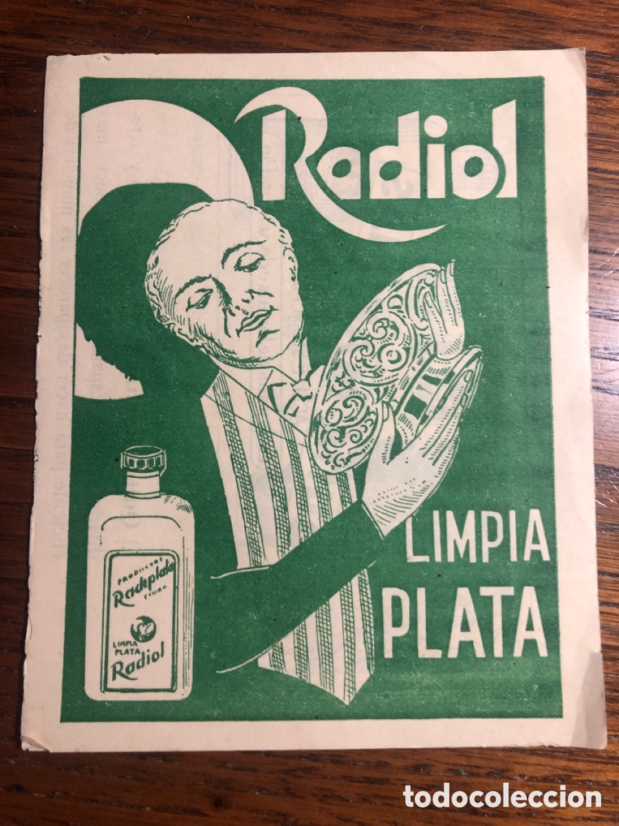 Otros art&iacute;culos de coleccionismo en papel: PUBLICIDAD ET&Iacute;L QUITA MANCHAS RADIOL LIMPIA PLATA ALMACENES JORBA DE MANRESA