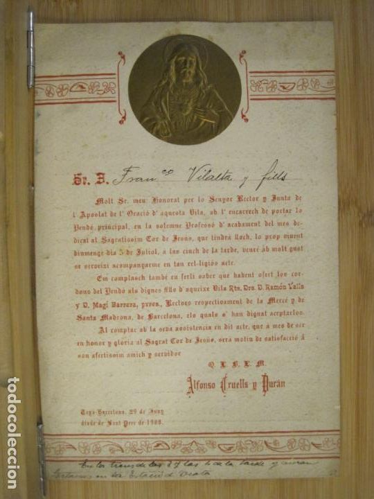 Paper Collecting Others: TEYA-INVITACIO PROFESSO D'ACABAMENT-ANY 1908-VER FOTOS-(K-9033)