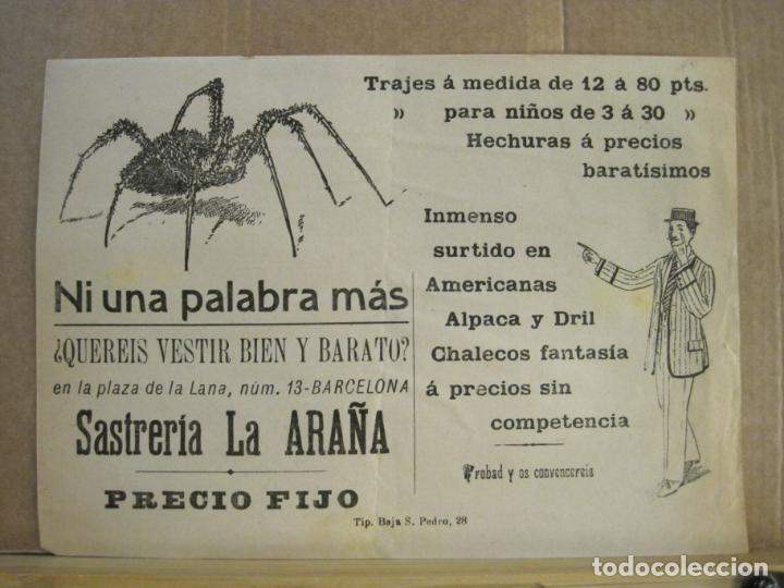 Otros art&iacute;culos de coleccionismo en papel: BARCELONA-SASTRERIA LA ARA&Ntilde;A-PUBLICIDAD ANTIGUA-VER FOTOS-(K-9041)