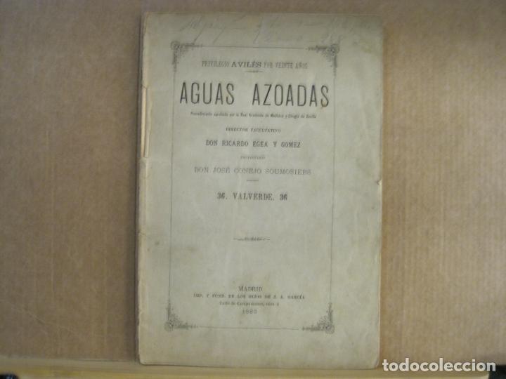 Otros Art&iacute;culos de Coleccionismo en Papel: PRIVILEGIO AVILES POR VEINTE A&Ntilde;OS-AGUAS AZOADAS-A&Ntilde;O 1885-VER FOTOS-(K-9117)