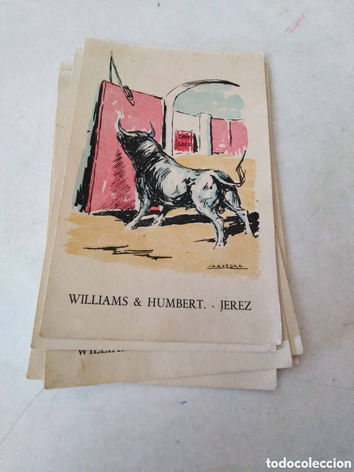 Otros Art&iacute;culos de Coleccionismo en Papel: Lote de 9 postales antiguas de toros, bodegas de Jerez / Londres ( Williams Humbert )
