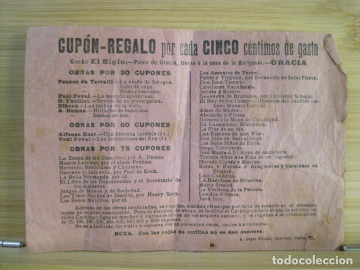 Paper Collecting Others: BARCELONA-GRACIA-CUPON REAGLO-KIOSKO EL SIGLO-PUBLICIDAD ANTIGUA-VER FOTOS-(K-9154)