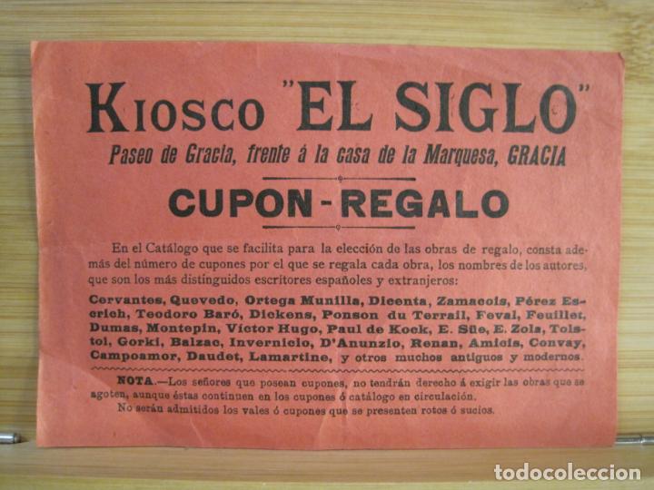 Otros art&iacute;culos de coleccionismo en papel: BARCELONA-GRACIA-CUPON REAGLO-KIOSKO EL SIGLO-PUBLICIDAD ANTIGUA-VER FOTOS-(K-9155)