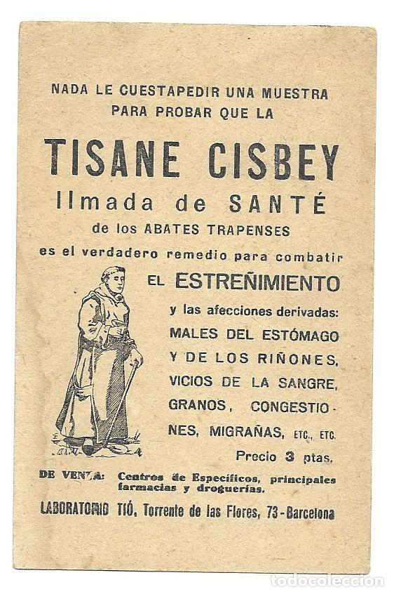 Otros art&iacute;culos de coleccionismo en papel: Estampa religiosa con publicidad Tisane Cisbey en el reverso