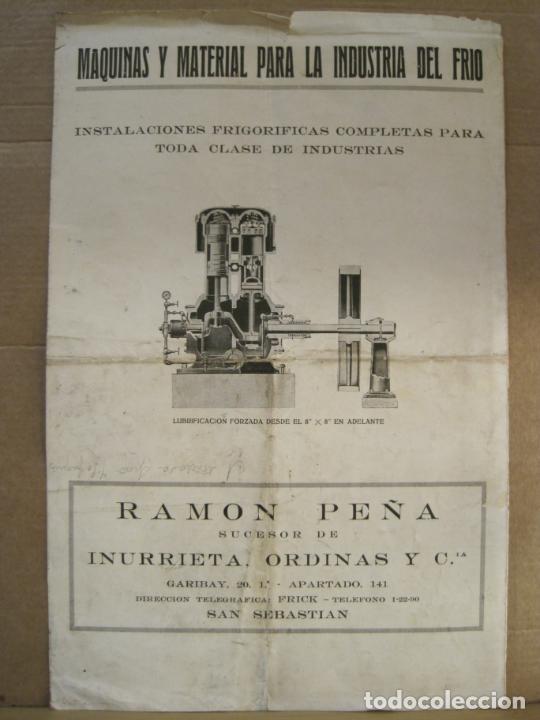 Altri oggetti di carta: MAQUINAS Y MATERIAL PARA INDUSTRIA DEL FRIO-SAN SEBASTIAN-PUBLICIDAD ANTIGUA-VER FOTOS-(K-9204)