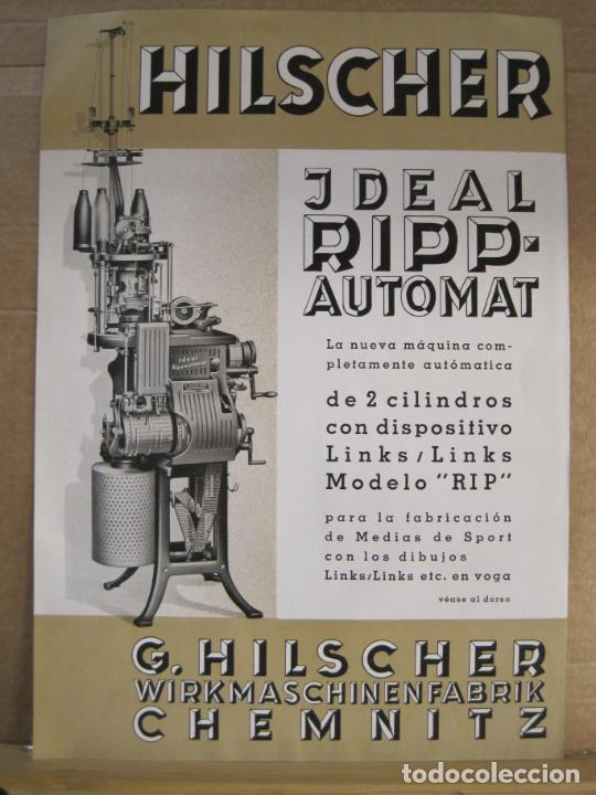 Altri oggetti di carta: MAQUINARIA TEXTIL-HILSCHER JDEAL RIPP AUTOMAT CALCETINES-PUBLICIDAD ANTIGUA-VER FOTOS-(V-24.021)